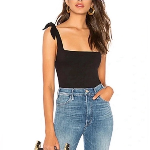 Free People Intimately Square Neck Tie Shoulder Bodysuit - Picture 2 of 5